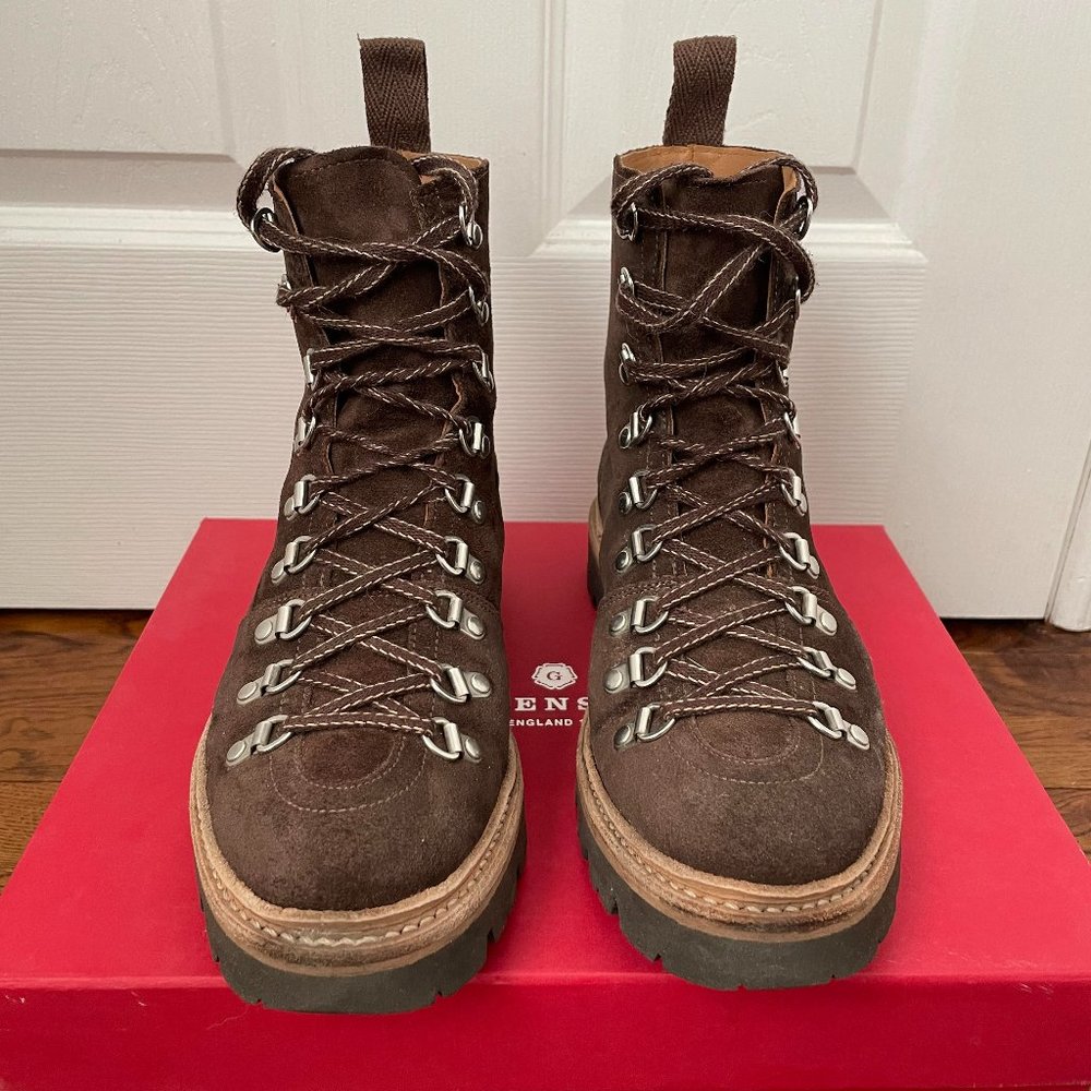 Grenson Nanette Lace-up Hiker Boot - Peat Suede